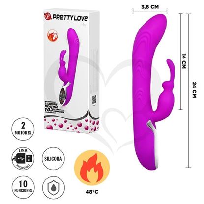 Vibrador 2 motores con funcion de temperatura y carga USB